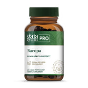 Gaia Herbs PRO Bacopa bottle close-up for premium cognitive support.