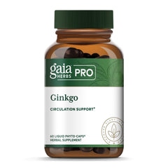 Gaia Herbs PRO Ginkgo bottle front highlighting brain support