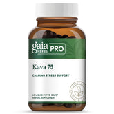 Gaia Herbs PRO Kava 75 bottle for calming support and relaxed moments.