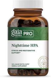 Gaia Herbs Pro Nighttime HPA bottle showing calm sleep support.