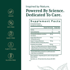 Gaia Herbs Pro Nighttime HPA capsules close-up for relaxation potential.