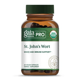 Gaia Herbs Pro St. John's Wort bottle label emphasizing quality for daily balance.