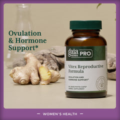 Gaia Herbs PRO Vitex reproductive formula label with key ingredients