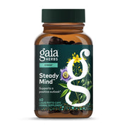Gaia Herbs Steady Mind bottle front showing daily calm use