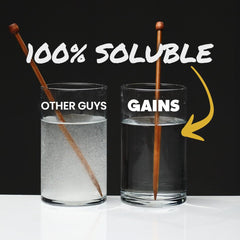 Gains in Bulk creatine dissolves into a clear, lump-free shake.