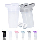 GAISHION 300ml grey and white shaker bottle in a two-pack, ready for on-the-go shakes.