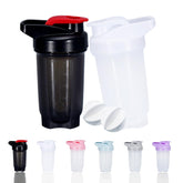 GAISHION 500ml shaker bottle in black and white with leak-proof seal for gym use.