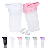 GAISHION white-pink shaker bottle two-pack with wide mouth for easy ingredient addition and mixing