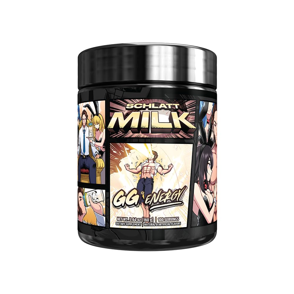 Gamer Supps GG Schlatt Milk blue raspberry powder tub for keto-friendly energy