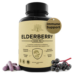 Garden of Herbz elderberry 60 caps bottle close-up for immune support