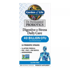 Garden of Life probiotic capsules close-up, soft vegetarian caps for daily support.