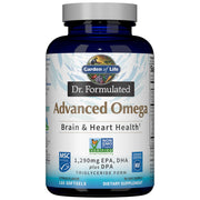 Garden of Life Dr. Formulated Advanced Omega Fish Oil lemon bottle supports brain and heart health