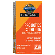 Garden of Life Dr Formulated Once Daily 30B bottle closeup; capsule for daily digestive support