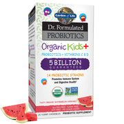 Garden of Life Kids+ watermelon probiotic bottle supports daily digestive balance