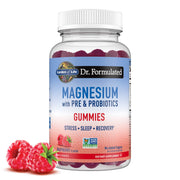 Garden of Life magnesium citrate gummies bottle highlighting raspberry flavor for daily wellness