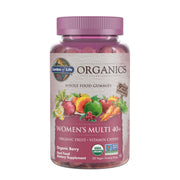 Garden of Life Organics Women 40+ gummies berry bottle for daily wellness support.