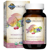 Garden of Life Organics Women's Multi bottle front shows vegan daily energy support.