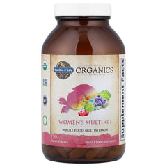 Garden of Life Organics Women 40+ organic fruits and vegetables highlight real-food nutrition.