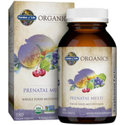 Garden of Life Organics Womens Prenatal bottle highlights organic whole-food nutrition.
