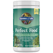 Garden of Life Perfect Food bottle front with vibrant greens for daily energy