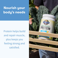 Garden of Life probiotics and digestive enzymes bottle indicating digestion support.