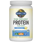 Garden of Life vanilla protein powder scoop for a quick vegan protein boost.