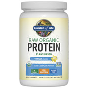Garden of Life vanilla protein powder scoop for a quick vegan protein boost.