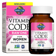 Garden of Life RAW ONE for Women bottle showing convenient daily multivitamin.