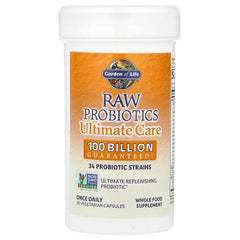 Garden of Life Raw Probiotics bottle side label shows formulation details.