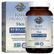 Garden of Life RAW Probiotics Men bottle front view showing 90 vegetarian capsules for daily support