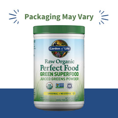 Garden of Life Super Greens powder scoop ready for a nutrient-rich smoothie