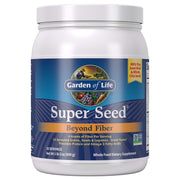 Garden of Life Super Seed bottle front view showing a fiber-rich, plant-based formula.