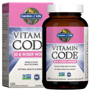 Garden of Life Vitamin Code 50 & Wiser Women bottle supports overall wellness.