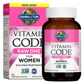 Garden of Life Vitamin Code Raw One for Women bottle for daily wellness support.