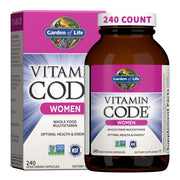 Garden of Life Vitamin Code Women bottle cap demonstrates freshness seal for easy daily use.