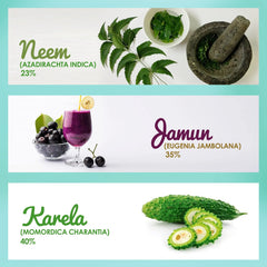 Garden of Nutrition Neem Karela Jamun ingredients close-up for balanced lifestyle.