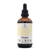 Garden Organics ginger tincture bottle shows alcohol-free extract ideal for daily use