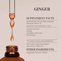 Garden Organics Ginger tincture liquid-drops image, showcasing easy dosing.