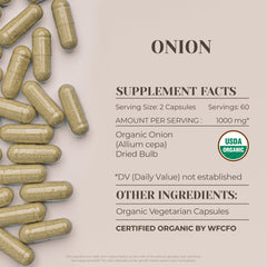 Dried onion bulb image highlighting natural ingredient for capsules.