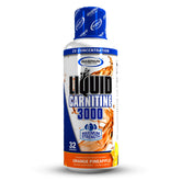 Gaspari Liquid L-Carnitine bottle highlighting convenient, stimulant-free metabolism support.