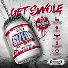 Gaspari SizeOn bottle label close-up emphasizing amino acid and creatine blend.