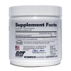 GAT SPORT Beta Alanine Powder scoop included for convenient pre-workout dosing.