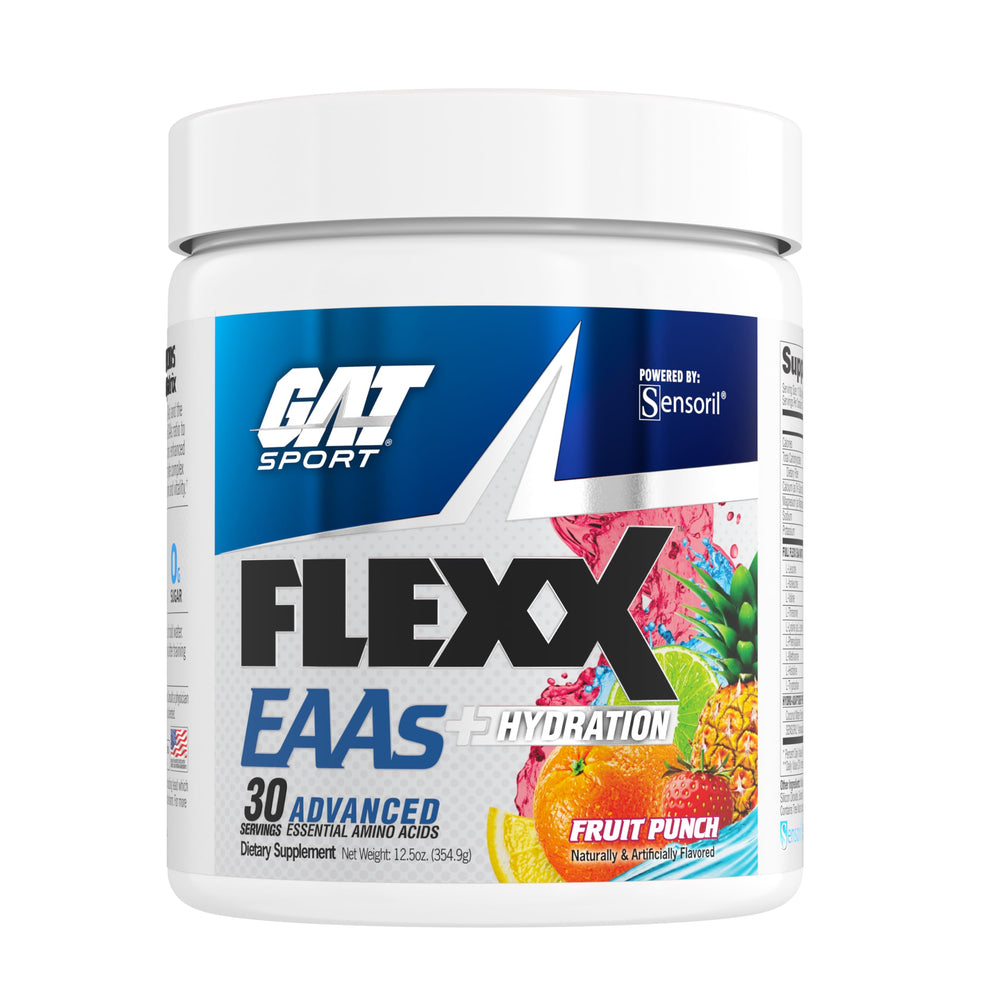 GAT SPORT Flexx EAAs bottle for Fruit Punch hydration during workouts