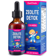 Gatchialv Zeolite Detox for Kids bottle label highlights kid-friendly daily detox option