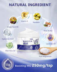 GBN Magnesium Cream texture swirl demonstrates lightweight, non-greasy moisture