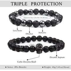 GDLKPYHS skull-design bracelet adds edgy style and everyday versatility.