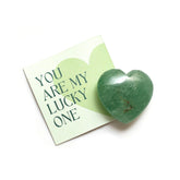 Gemanifest Green Aventurine Heart Crystal close-up for luck and growth