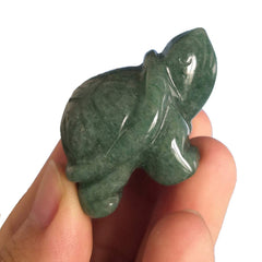 Gemgogo green aventurine tortoise figurine ideal for desks and shelves.