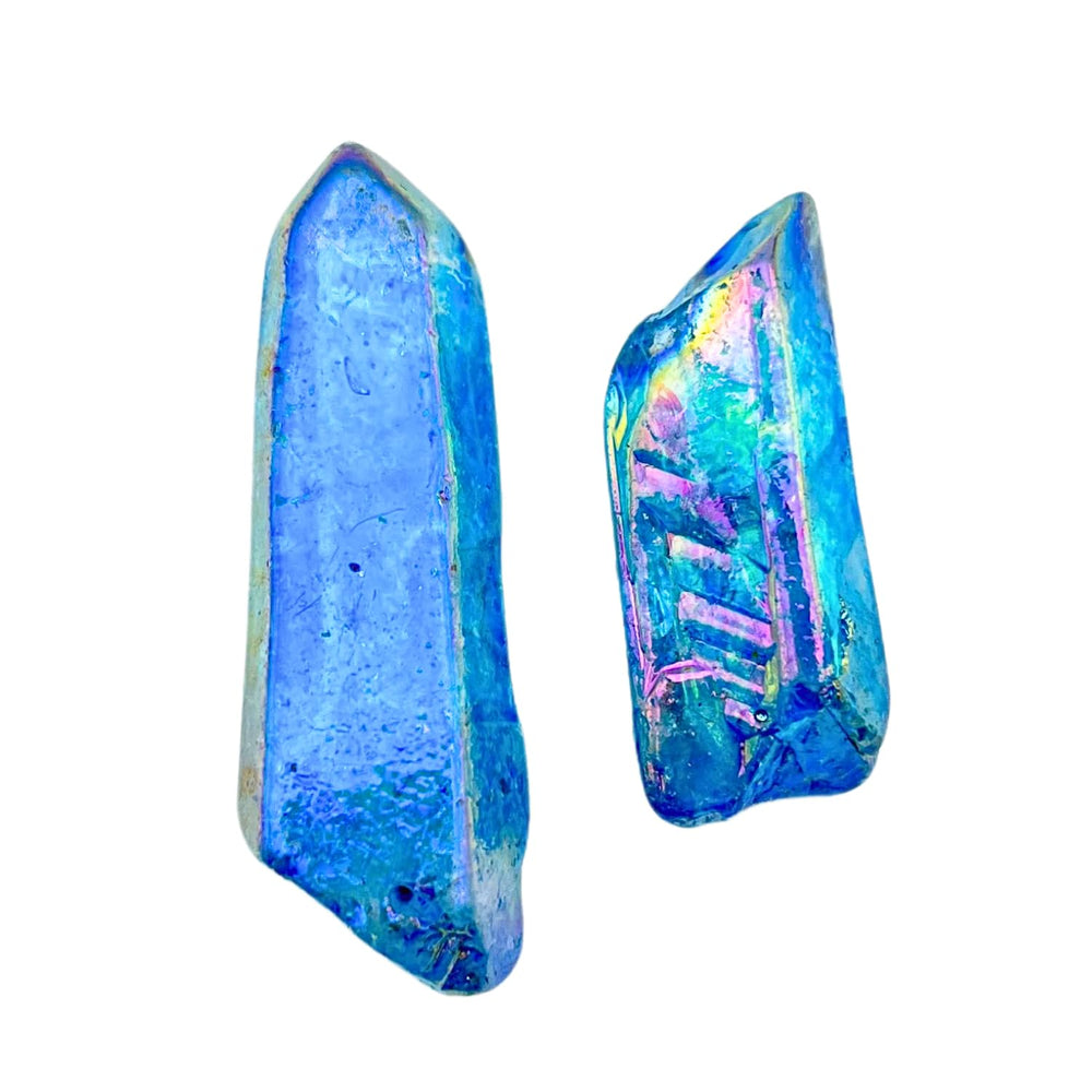 GEMSCITE Aqua Aura Quartz pencil points for decor and mindful energy