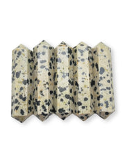 GEMSCITE Dalmatian Jasper double terminated pendant ready for necklace projects and energy work